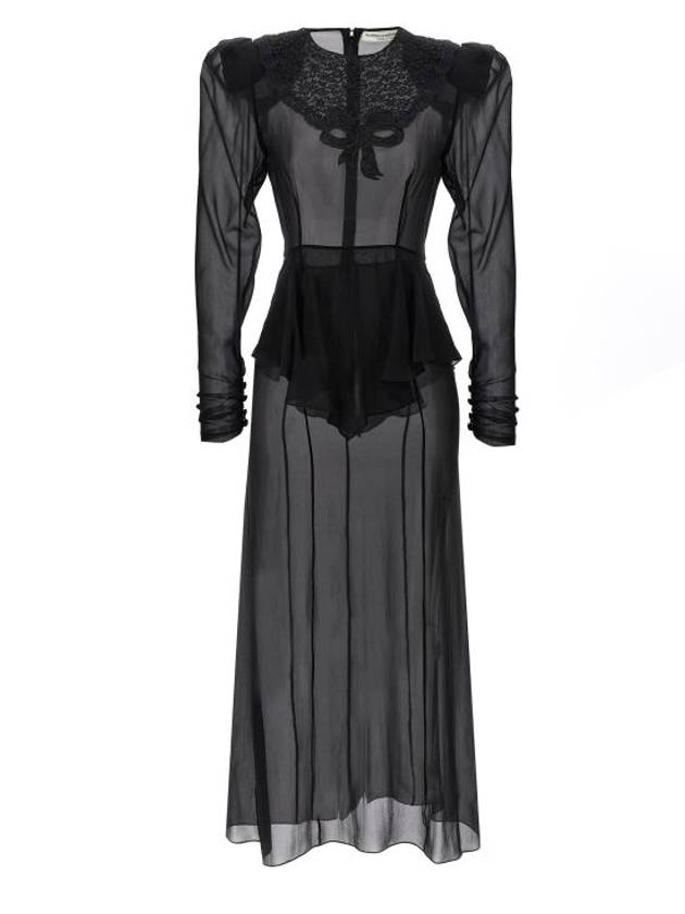 Silk Georgette Midi Dress Black - ALESSANDRA RICH - BALAAN 2