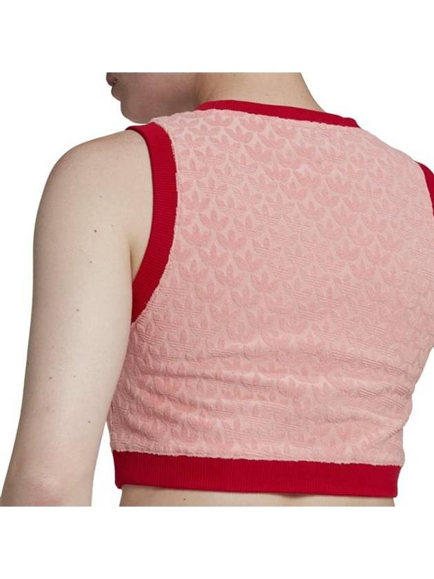 Cropped Monogram Tank Top IB2041 Pink WOMENS - ADIDAS - BALAAN 5