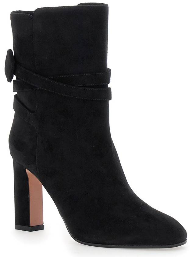 Aquazzura Very Bow Tie Suede Ankle Boots - AQUAZZURA - BALAAN 2