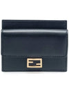 FF Baguette Flap Card Wallet Black - FENDI - BALAAN 2