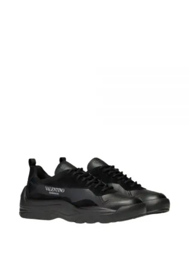 Gumboy Calfskin Low Top Sneakers Black - VALENTINO - BALAAN 2