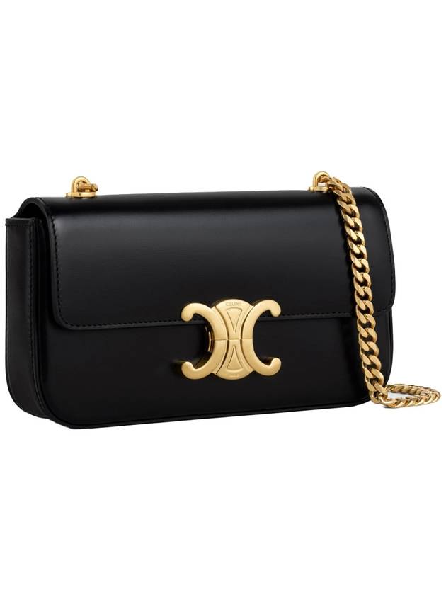 Triomphe Shiny Calfskin Shoulder Bag Black - CELINE - BALAAN 3