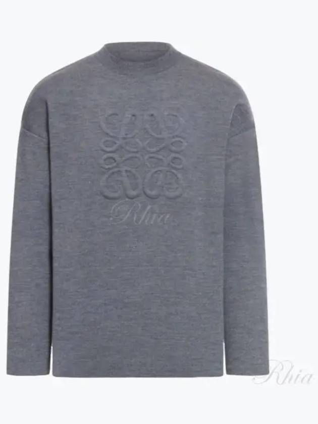 Debossed Anagram Wool Knit Top Grey - LOEWE - BALAAN 2