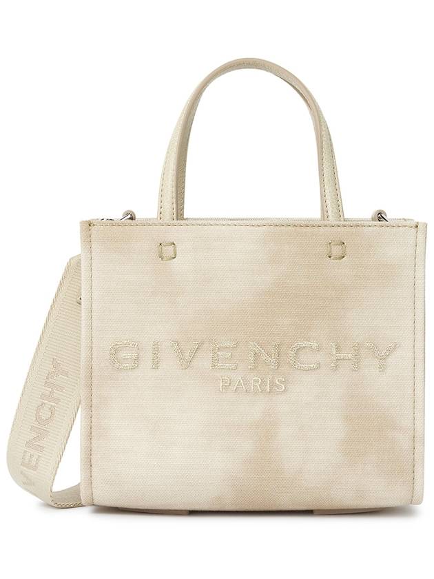 Embroidered Logo Mini Shopping Tote Bag Dusty Golden - GIVENCHY - BALAAN 2