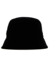 Triangle Logo Corduroy Bucket Hat Black - PRADA - BALAAN 4