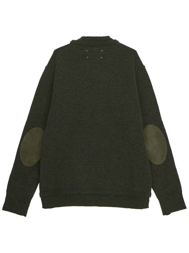 Back Stitch Elbow Patch Knit Top Charcoal - MAISON MARGIELA - BALAAN 3