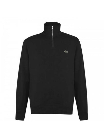 Classic Fit Half Zip Up Knit Top Black - LACOSTE - BALAAN 2