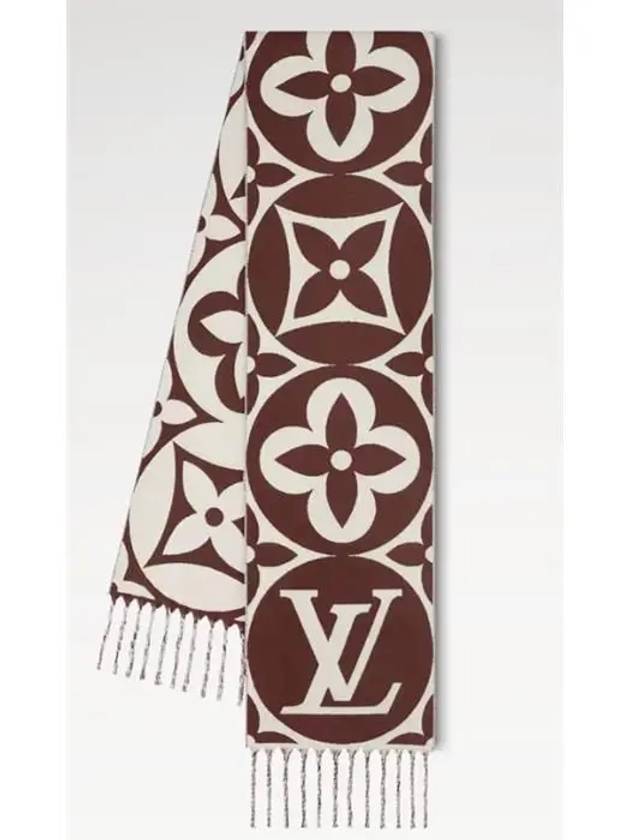 LV Medallion Scarf Brown - LOUIS VUITTON - BALAAN 2