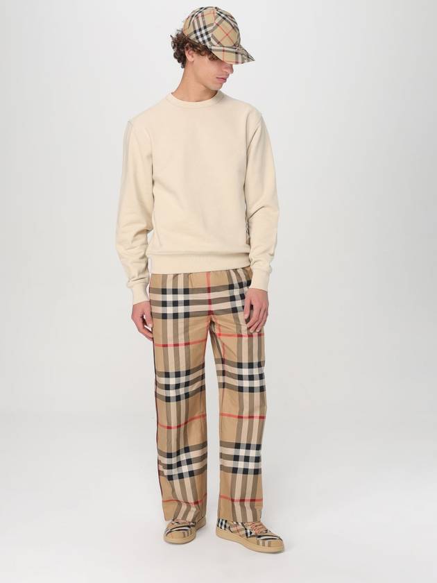 Check Label Cotton Sweatshirt Nutmeg - BURBERRY - BALAAN 3