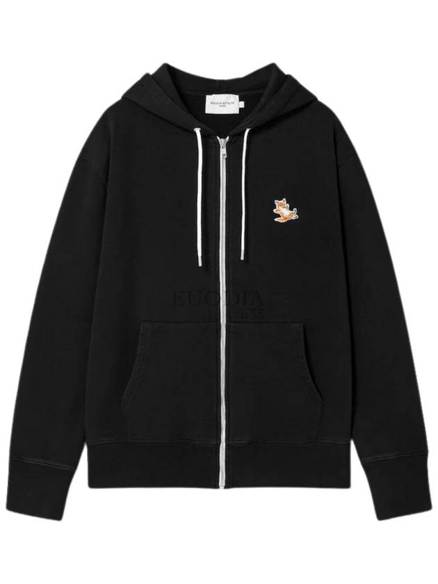 Chillax Fox Patch Zipped Hooded Jacket Black - MAISON KITSUNE - BALAAN 8