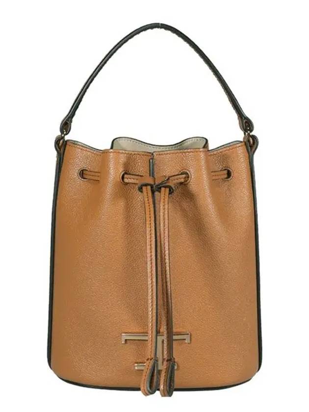 T Timeless Leather Micro Logo Bucket Bag Camel - TOD'S - BALAAN 2