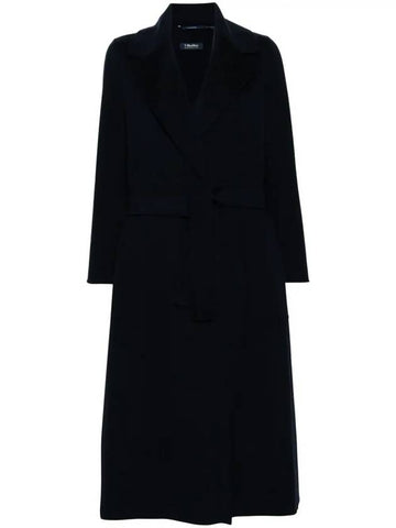 Paolor wool robe single coat navy - MAX MARA - BALAAN 1