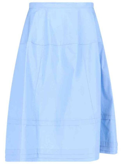 Micro Pleated Cotton A-Line Skirt Blue - MARNI - BALAAN 2