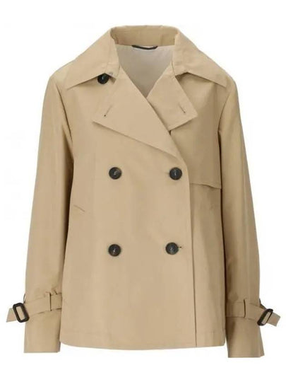 Biglia Double Breasted Cotton Trench Coat Beige - MAX MARA - BALAAN 2