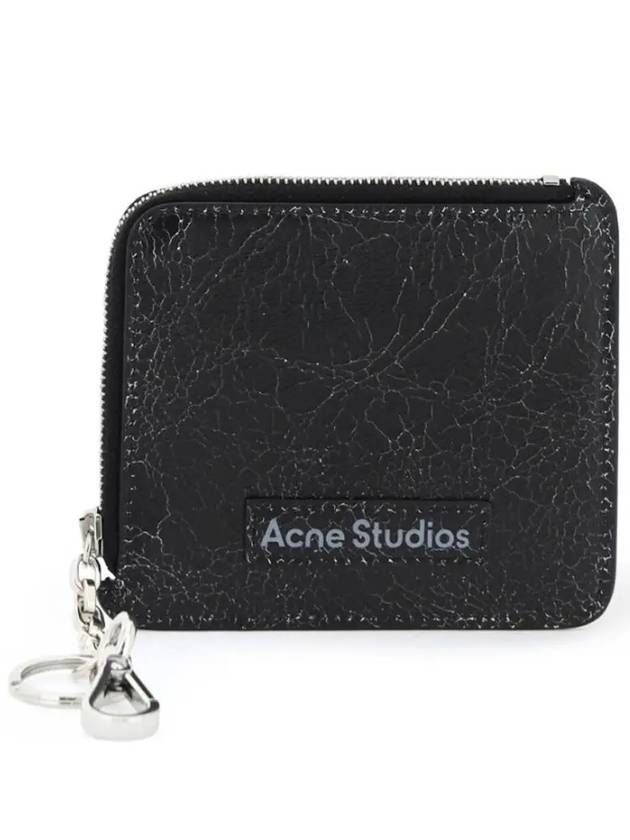 Logo Patch Chain Zipper Card Wallet Black - ACNE STUDIOS - BALAAN 2