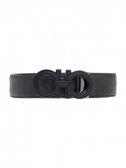 Men's Gancini Reversible Leather Belt Black - SALVATORE FERRAGAMO - BALAAN 2