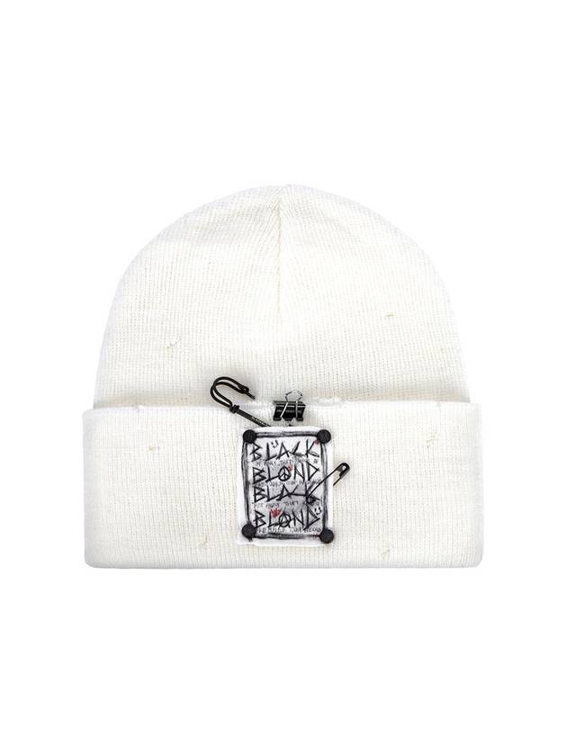 Disorder Patch Beanie White - BLACKBLOND - BALAAN 2