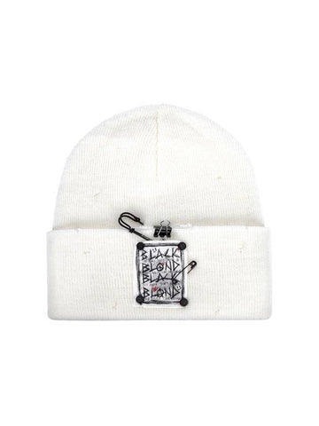 BBD Disorder Patch Beanie White - BLACKBLOND - BALAAN 1