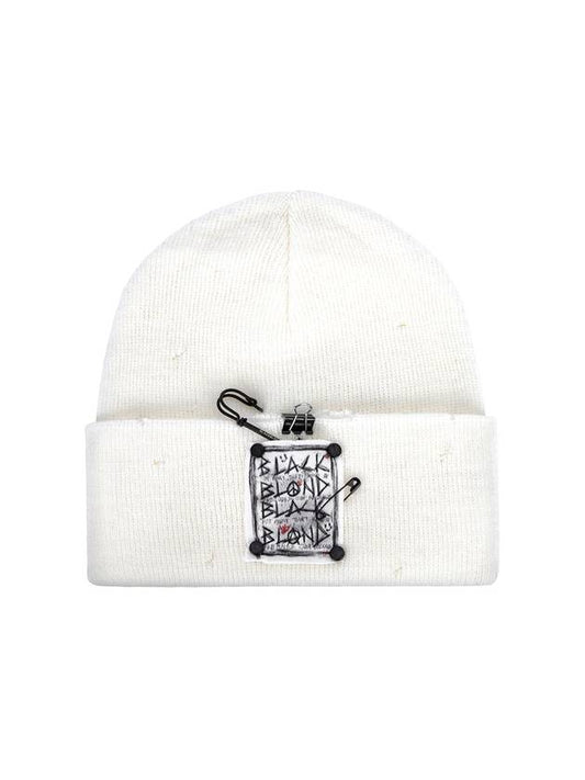 BBD Disorder Patch Beanie White - BLACKBLOND - BALAAN 2