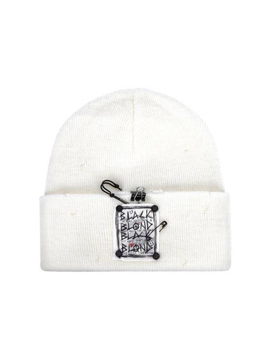 Disorder Patch Beanie White - BLACKBLOND - BALAAN 1