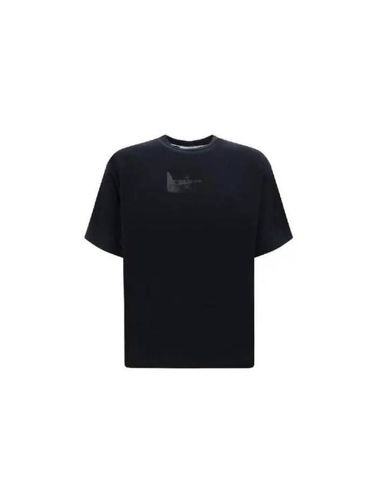 Logo Print Short Sleeve T-Shirt Black - STONE ISLAND - BALAAN 2