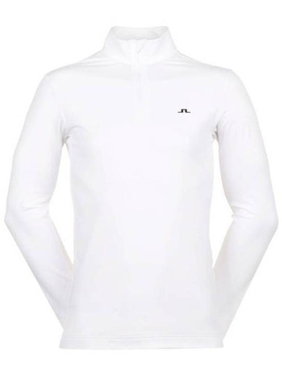 Men's Luke Quarter Zip Mid Layer Long Sleeve T-Shirt White - J.LINDEBERG - BALAAN 2