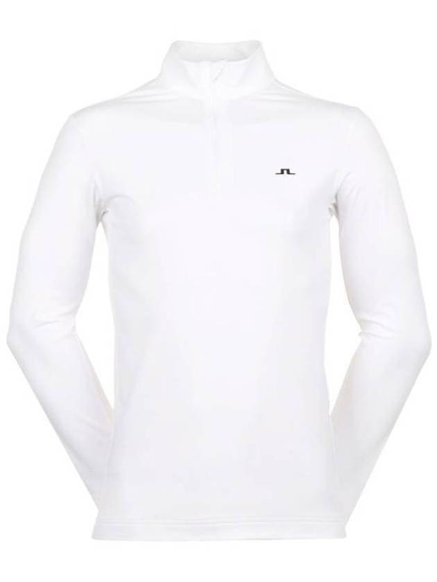 Men's Luke Quarter Zip Mid Layer Long Sleeve T-Shirt White - J.LINDEBERG - BALAAN 2