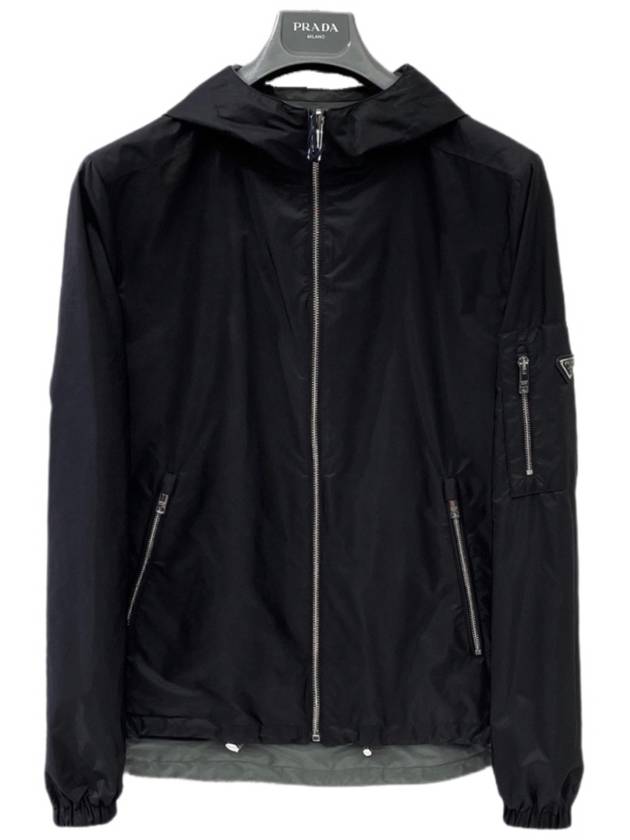 Re-Nylon Reversible Zip Up Jacket Black - PRADA - BALAAN 2