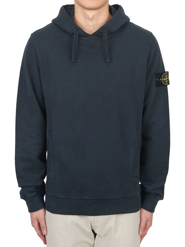 Wappen Patch Brushed Cotton Fleece Hoodie Navy - STONE ISLAND - BALAAN 2