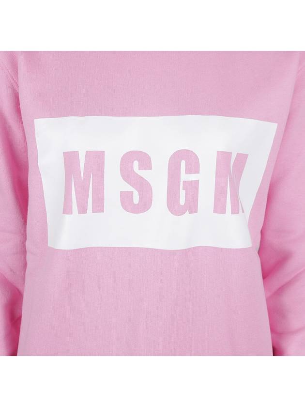 Box Logo Crew Neck Cotton Sweatshirt Pink - MSGM - BALAAN 7