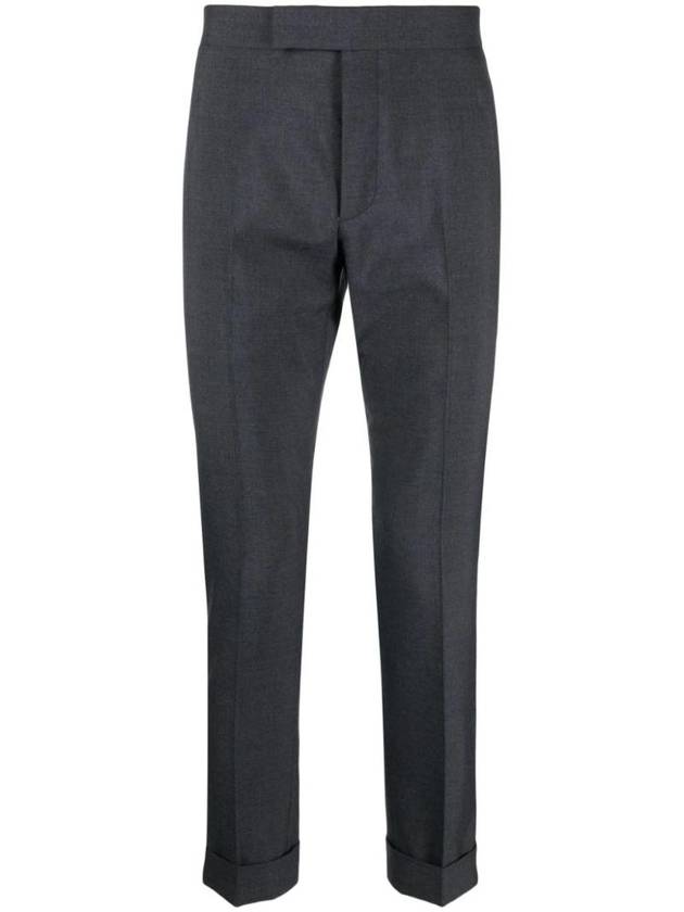 School Uniform Mid Rise Skinny Slacks Dark Navy - THOM BROWNE - BALAAN 1