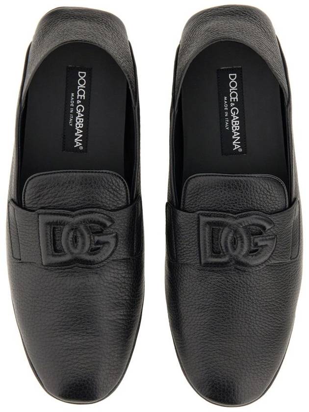 logo embossed round toe loafers - DOLCE&GABBANA - BALAAN 7