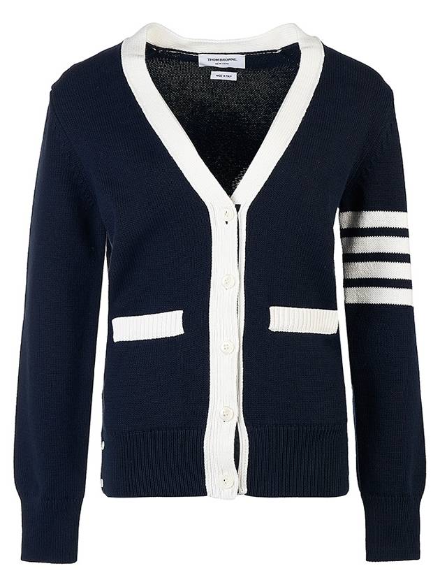 Thome Browne 4 Bar Cardigan Navy - THOM BROWNE - BALAAN 3