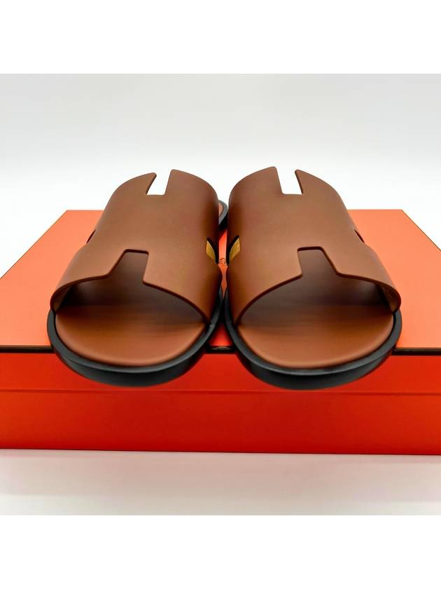 Izmir Leather Slippers Gold - HERMES - BALAAN 5