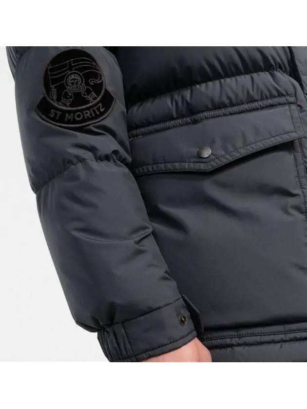 Men's Hyoseris Logo Patch Down Padding Black - MONCLER - BALAAN 6