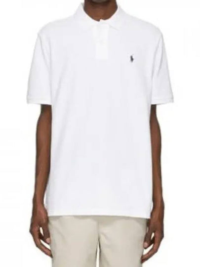 Iconic Mesh Slim Fit Polo Shirt White - POLO RALPH LAUREN - BALAAN 2