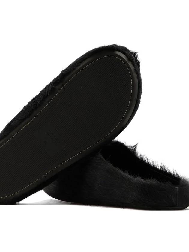 Calf Hair Fussbett Slippers Black - MARNI - BALAAN 4