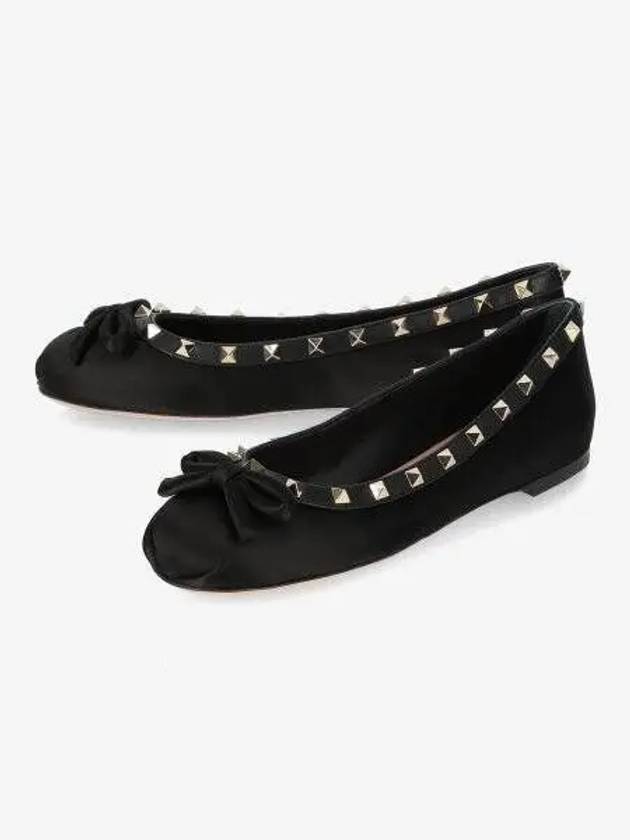 Rockstud Patent Leather Ballerina Black - VALENTINO - BALAAN 2