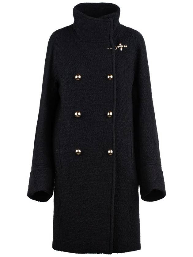 Fay Blue Double-Breasted Wool Coat - FAY - BALAAN 1