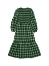 Women's Seersucker Check Smoke Long Dress Peapod - GANNI - BALAAN 3