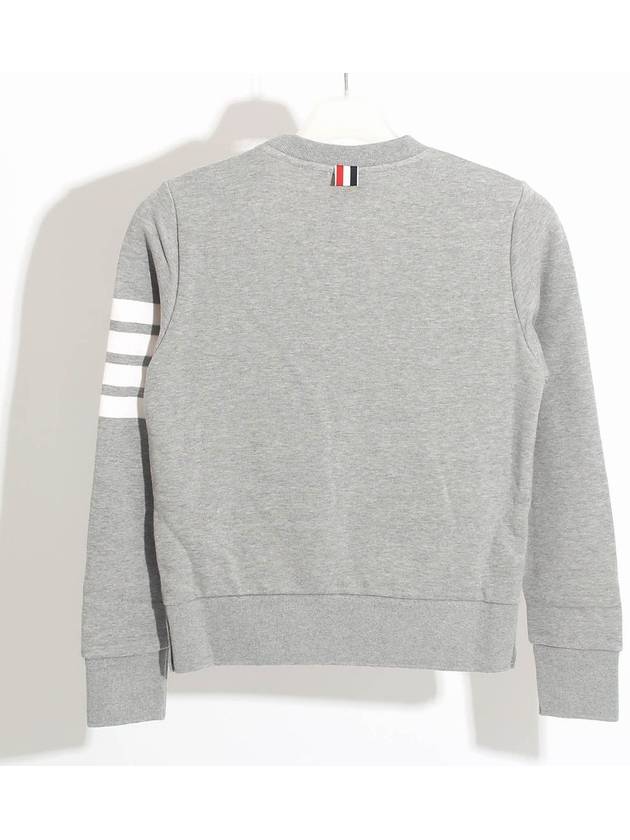 Engineered 4 Bar Stripe Loopback Jersey Knit Crewneck Sweatshirt Light Grey - THOM BROWNE - BALAAN 3