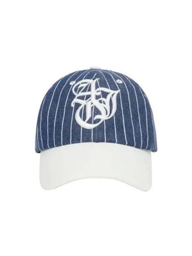 Sporty Logo Stripe Denim Cap Blue - AJOBYAJO - BALAAN 1