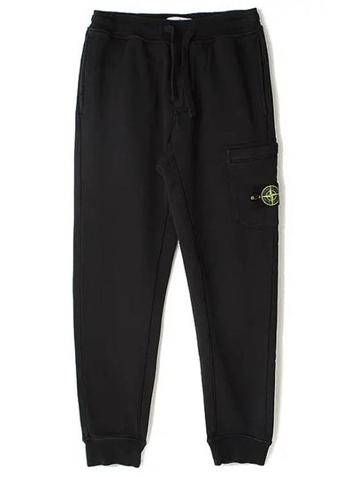 Cotton Fleece Cargo Truck Pants Black - STONE ISLAND - BALAAN 2