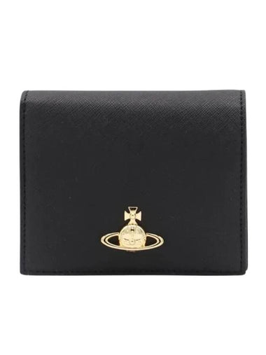 ORB Logo Half Wallet Black - VIVIENNE WESTWOOD - BALAAN 1