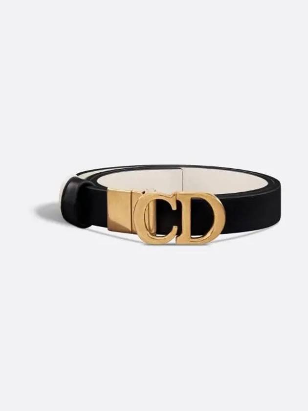 Saddle Reversible Smooth Calfskin Belt Black - DIOR - BALAAN 3