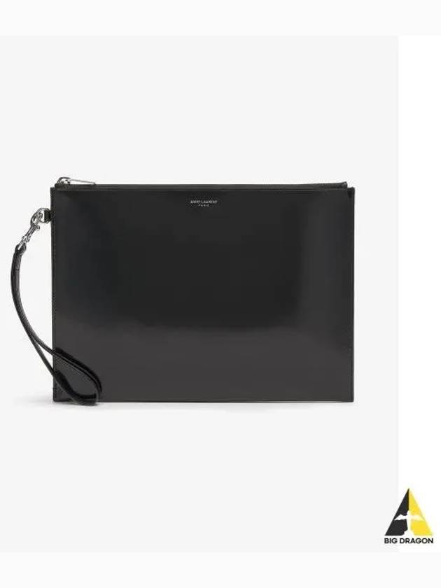 Patent Leather Clutch Bag Black - SAINT LAURENT - BALAAN 2