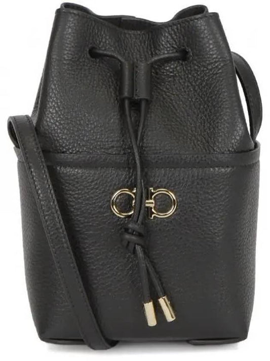 Gancini Mini Bucket Bag Black - SALVATORE FERRAGAMO - BALAAN 2