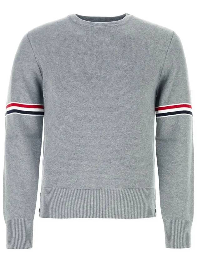 Men's Milan Stitch Armband Crew Neck Knit Top Light Grey - THOM BROWNE - BALAAN 2