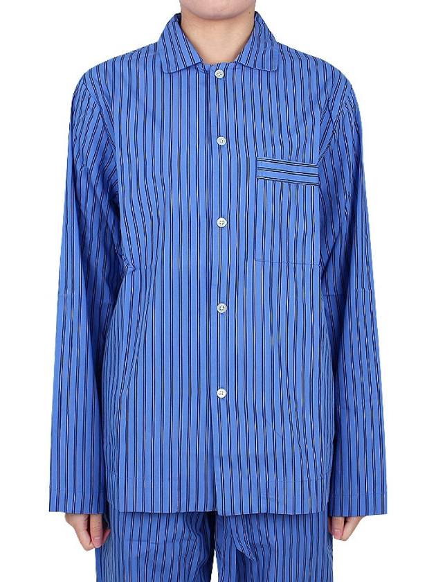 Poplin Pajamas Striped Organic Cotton Long Sleeve Shirt Boro - TEKLA - 7