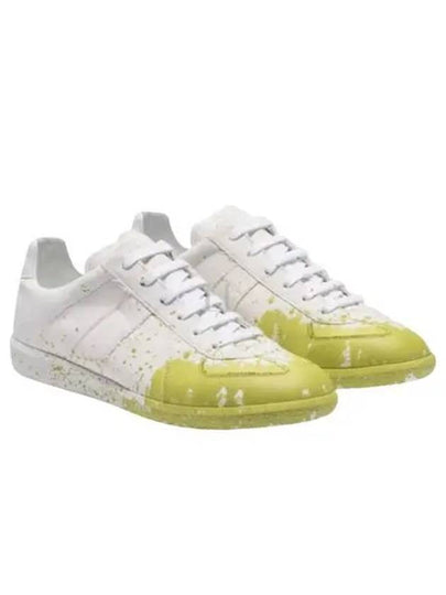 Replica Painting Low Top Sneakers White Yellow - MAISON MARGIELA - BALAAN 2